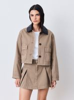 Chaqueta Cuello de Cuero Removible