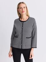 Chaleco Jacquard Botones y Bolsillos Delanteros