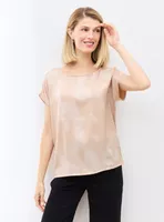 Polera Satinada Full Estampada en Delantero