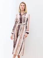 Vestido Camisero Estampado con Amarra en Cintura