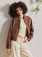Chaqueta Bomber con Cierre Frontal