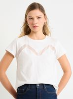 Polera con Diseño Tenue Cuello Redondo