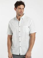 Camisa Textura Monstera Manga Corta Algodón Orgánica