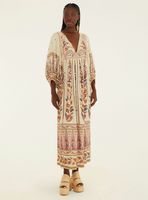 Vestido Midi con Mangas Aglobadas Diseño Mandala Boho