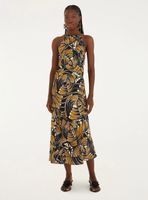 Vestido Midi con Cuello Halter Diseño