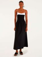 Vestido Bicolor y Detalle Panal