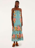 Vestido Floral con Falda Escalonada