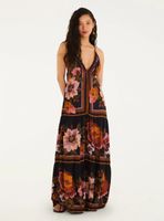 Vestido Largo con Escote V Diseño Floral