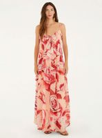 Vestido Largo Detalle de Vuelos Diseño Floral