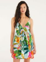 Vestido Corto Diseño Tropical
