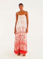 Vestido Largo con Tirantes de Lazo