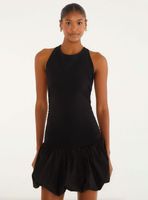 Vestido Corto Globo con Detalle de Lazos