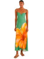 Vestido Midi Escote Corazón Diseño Maxi Flor