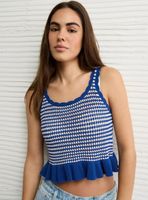 Top Ae Parte de Arriba sin Mangas Crochet con Peplo