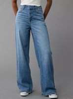 Jeans Wide Leg Holgado Stretch con Drapeado de Ensueño
