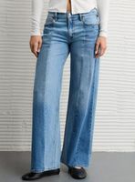 Jeans Ae Stretch Low-Rise Ultra Wide-Leg con Retazos