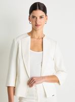 Blazer Liso con Solapa y sin Cuello Manga 3/4