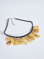Collar Textil con Piezas de Resina Efecto Ámbar