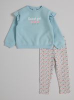 Buzo con Polerón con Vuelos y Calza Estampada Floral