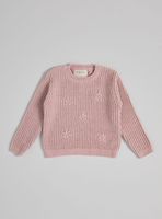 Sweater Cuello Redondo con Flores a Tono