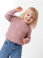 Sweater Cuello Redondo con Flores a Tono