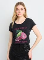 Polera Estampada Manga Corta Regular Diseño Color