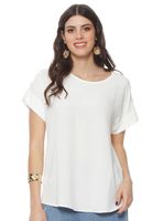 Blusa Manga Corta Escote Redondo Holgada