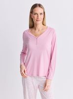 Pijama Polera Lisa Pantalón Estampado