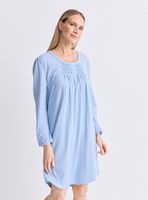 Camisa de Dormir Lisa con Detalle Broderie