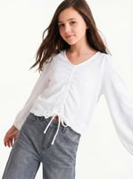 Blusa Manga Globo con Recogido Frontal