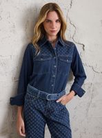 Blusa Denim Textura Desagujada