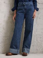 Jeans Denim Textura Desagujada y Bolsillo