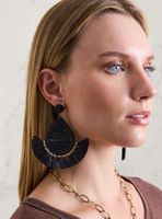 Aros Étnicos de Raffia y Mostacillas