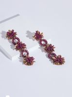 Aros Cascada de Mostacillas Diseño Flor