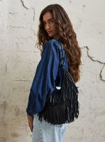 Cartera de Hombro con Flecos de Ecocuero