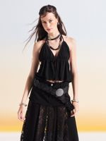 Polera Cut Out Pabilos Look Crepé