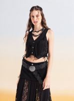 Blusa Look Cuero con Flecos y Trenzas