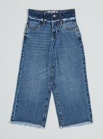Jeans Wide Leg con Bordes Desgastado