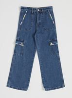 Jeans Cargo Wide Leg con Bordados Color