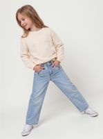 Jeans Wide Leg Bordado Floral Bolsillos y Pretina Trasera