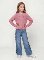 Jeans Wide Leg con Bordado en los Costados