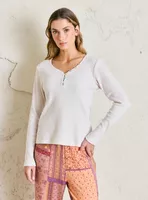 Polera Pijama Ármalo Textura Waffle con Botones