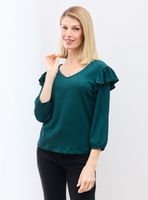 Polera con Textura Vuelo en Mangas y Elástico en Puño