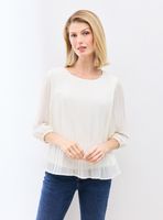 Blusa de Gasa Plisada y Forro