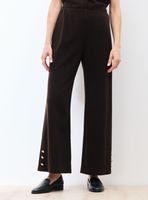 Pantalón Fluido con Elástico y Botón Decorativo