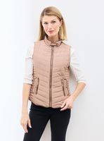 Parka sin Mangas con Detalles de Gamuza