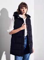 Parka sin Mangas Larga con Gorro