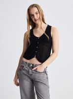 Polera Vest Tejido con Botones