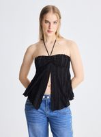 Polera Texturada con Lazo