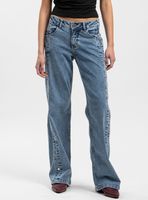 Jeans Recto Tiro Medio Zenda Celeste